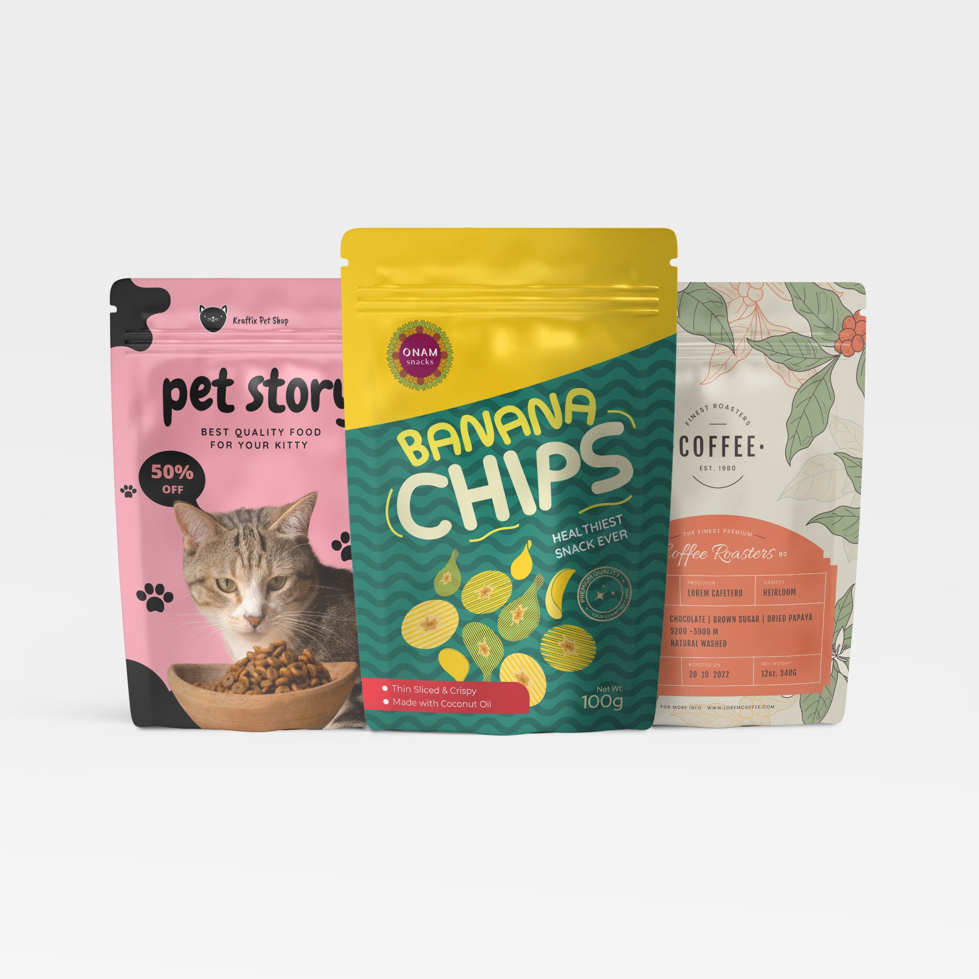 Food packaging pouches